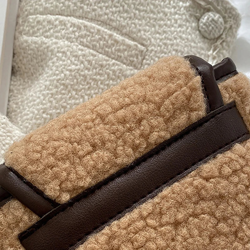 Plush Small Square Crossbody Bag – Women’s Fashion One-Shoulder Small Bag