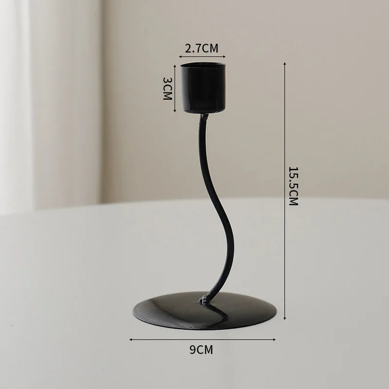Simple Nordic Candlestick Ornament – Modern Candle Holder for Dining Room