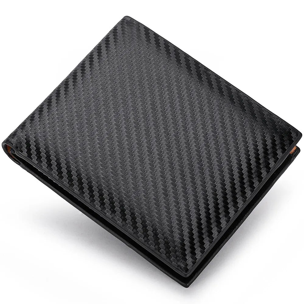 CarbonEdge Compact Wallet – Sleek Carbon Fiber Men’s Card Holder with Zipper and Photo Slot