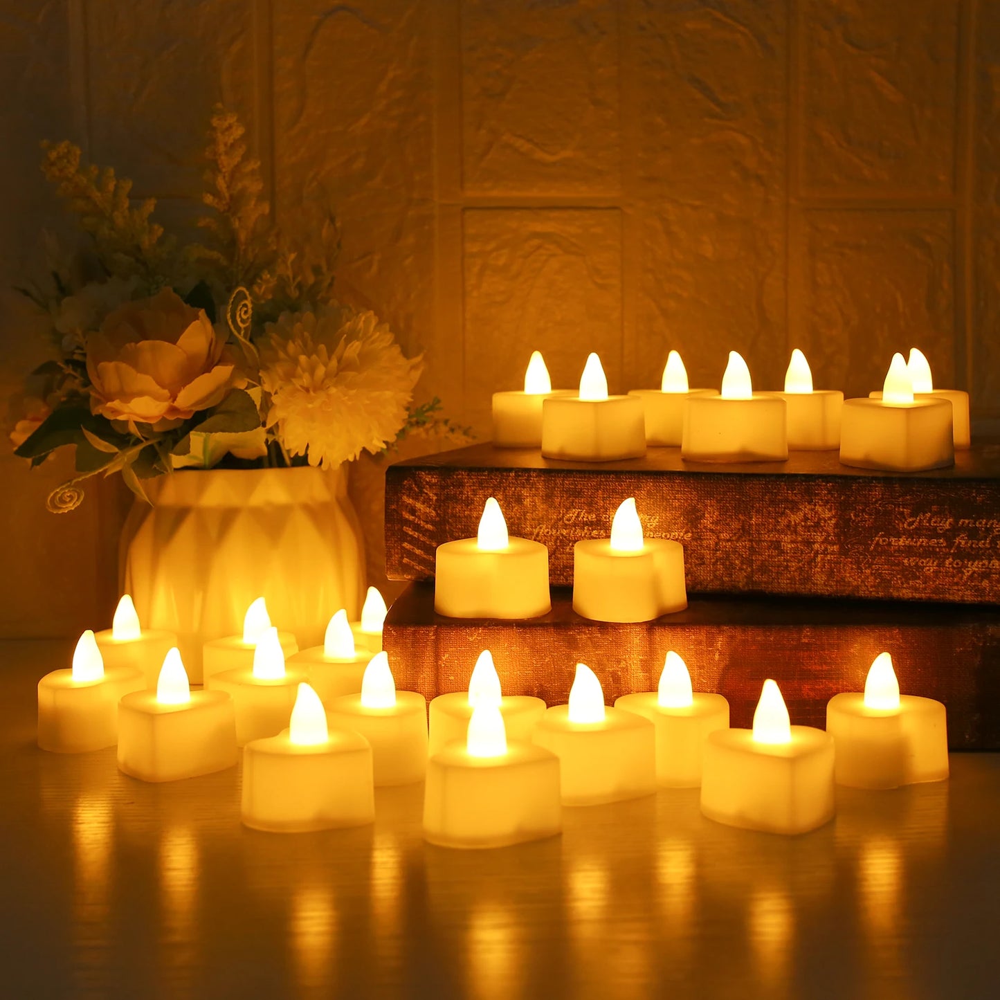 Heart-Shaped LED Tea Lights – Romantic Decorations for Weddings and Anniversaries