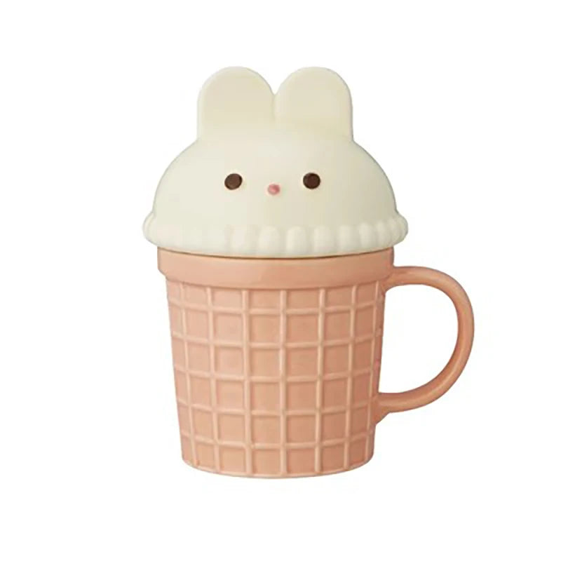 Kawaii Animal Ceramic Mug – Cute Cat, Bunny, Bear Coffee Cup for Tea, Milk, Juice – 350ml Breakfast Mug & Perfect Birthday Gift