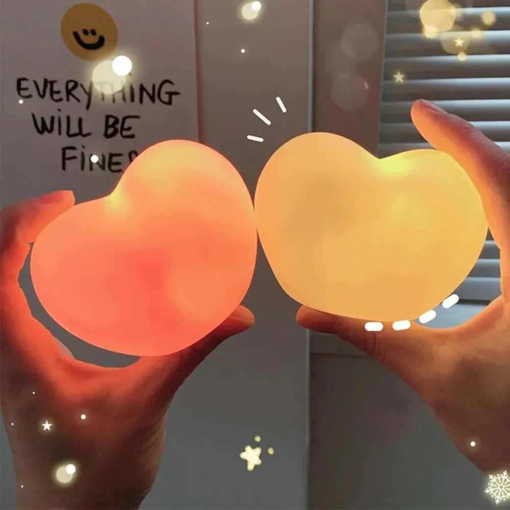 Romantic 3D Love-Heart Shaped LED Lamp – Ambient Light for Valentine's Day, Parties, and Table Decorations
