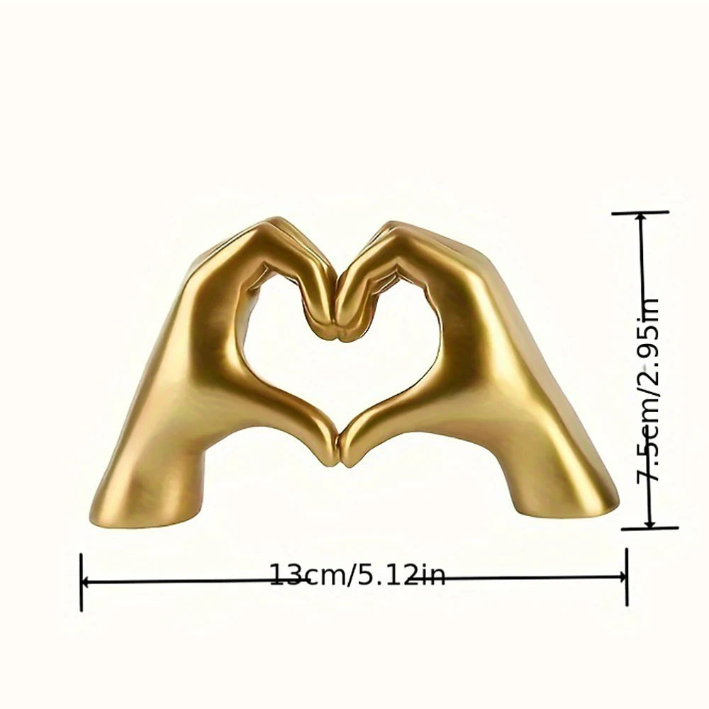 Resin Love Gesture Statues – Desktop Sculptures for Nordic Luxury Home & Office Decor