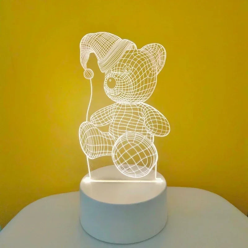 Romantic Love 3D Acrylic LED Lamp – Night Light for Home, Parties, and Valentine’s Day Decor