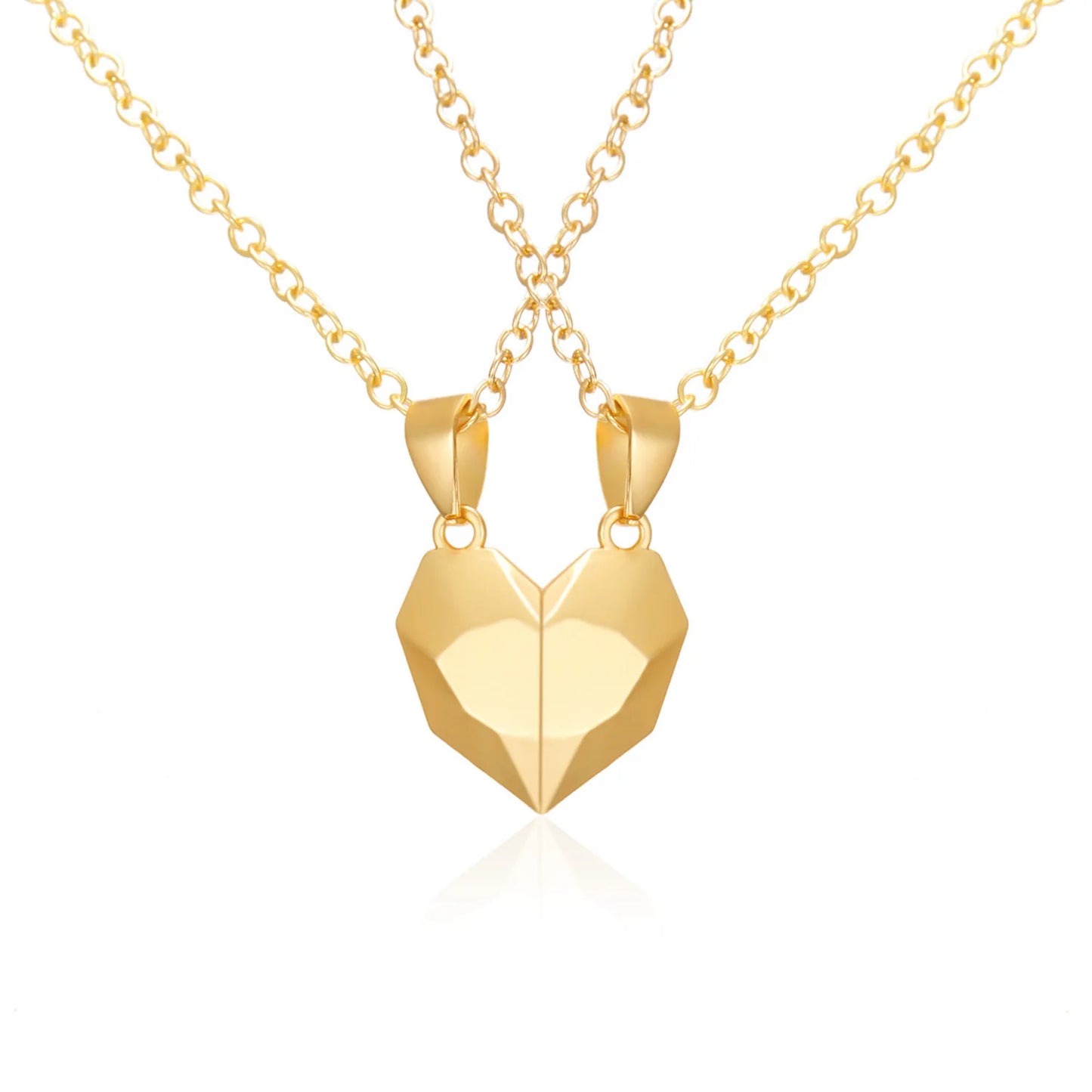 Magnetic Heart Electrocardiogram Pendant Necklace – Stainless Steel Couple Necklace Valentine's Day Gift