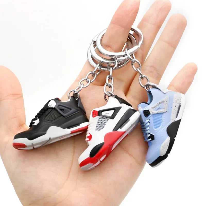 AJ4 3D Sneaker Keychain – Mini Shoe Pendant for Bags and Gifts for Kids