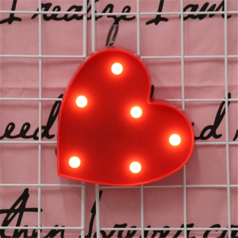 Valentine's Day Decorative Heart Letter LED Light – Romantic Wedding & Engagement Table Ornament
