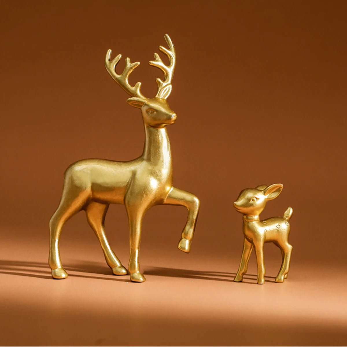 Set of 2 Mother Deer and Fawn Figurines – Cute Kids Room Decor Sculptures for Christmas & Home Decoration