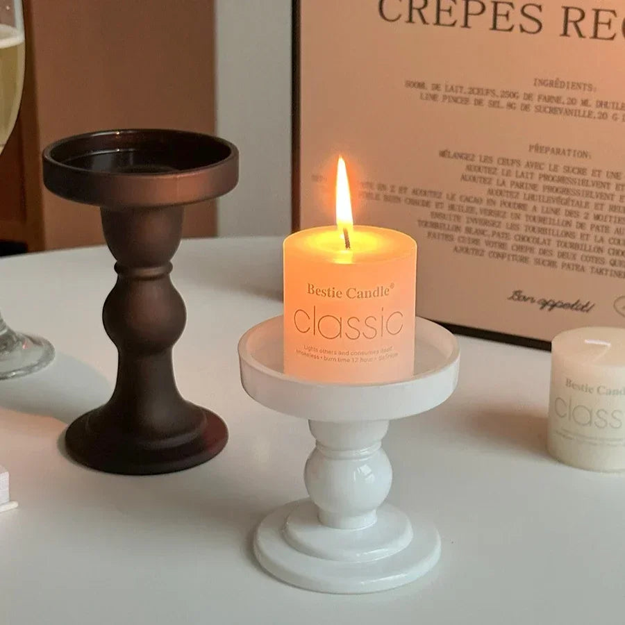 Retro Roman Column Glass Candle Holder – Elegant Aromatherapy and Home Decor Ornament