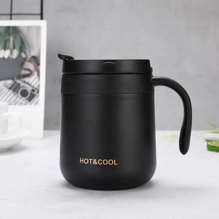 350ml/500ml Stainless Steel Insulated Coffee Mug with Handle - Double Wall Thermos Tumbler for Hot & Cold Drinks, Matte Finish