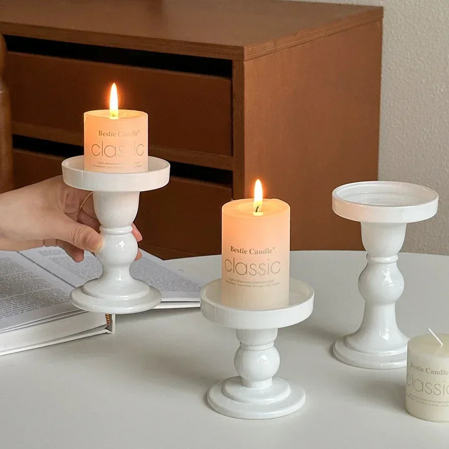 Retro Roman Column Glass Candle Holder – Elegant Aromatherapy and Home Decor Ornament