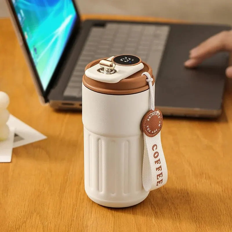 Smart Display Temperature Thermos Bottle - 450ml 316 Stainless Steel Vacuum Insulated Thermal Mug for Office, Travel, & Outdoor Use