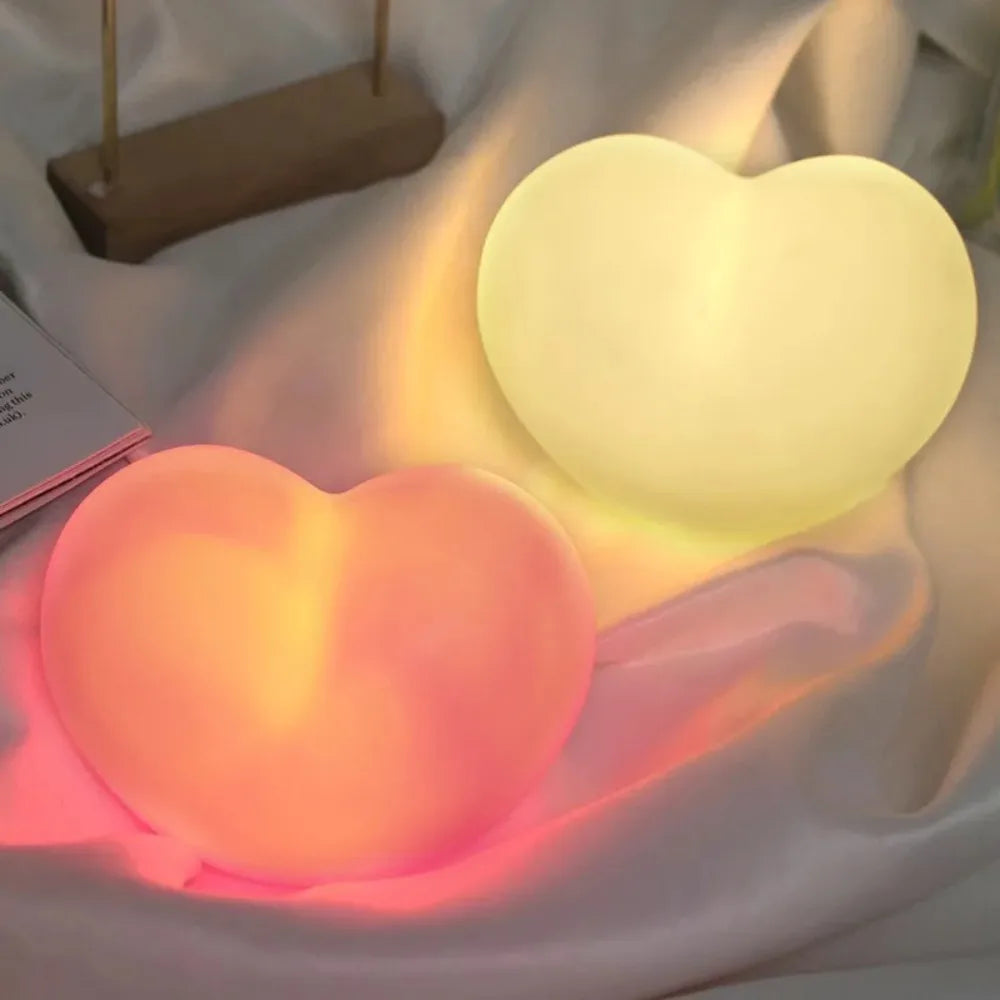 Romantic 3D Love-Heart Shaped LED Lamp – Ambient Light for Valentine's Day, Parties, and Table Decorations