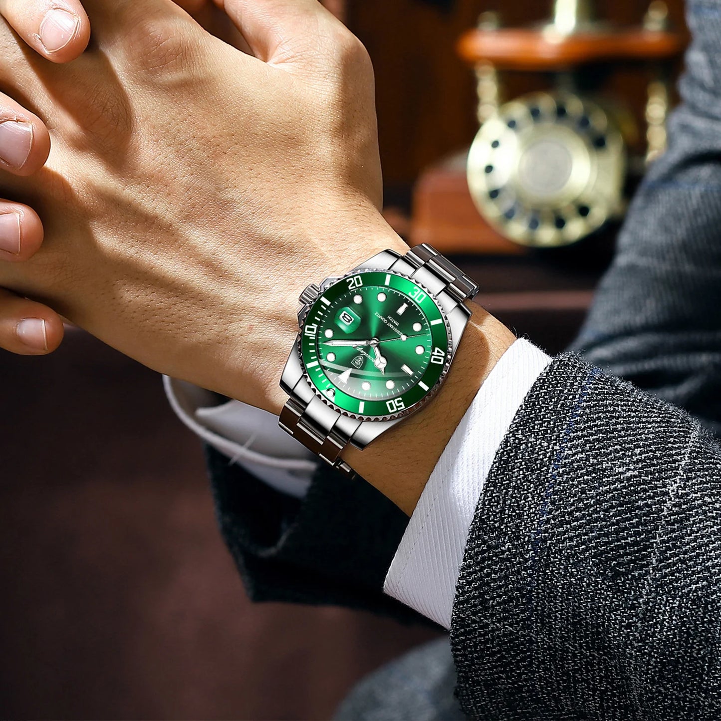POEDAGAR Luxury Men Watch Casual Waterproof Luminous Date Men's Quartz Wristwatch High Quality Stainless Steel Man Watches Reloj