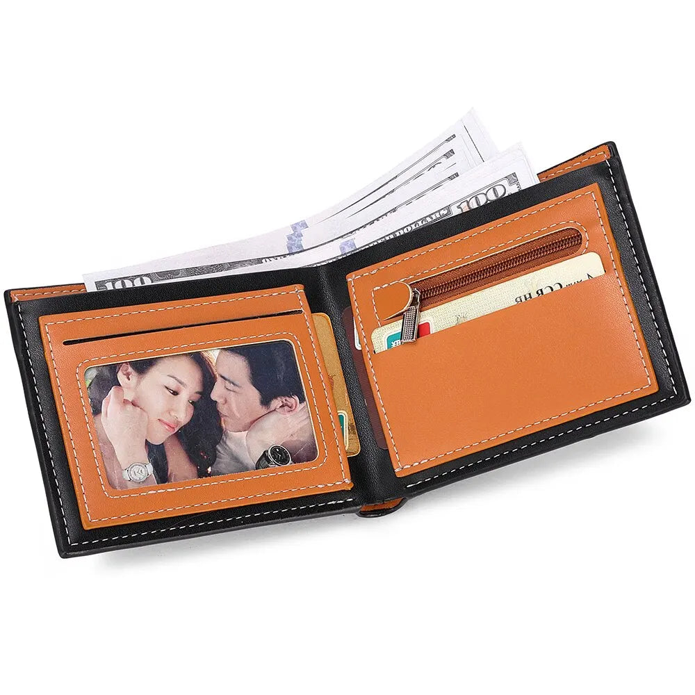 CarbonEdge Compact Wallet – Sleek Carbon Fiber Men’s Card Holder with Zipper and Photo Slot