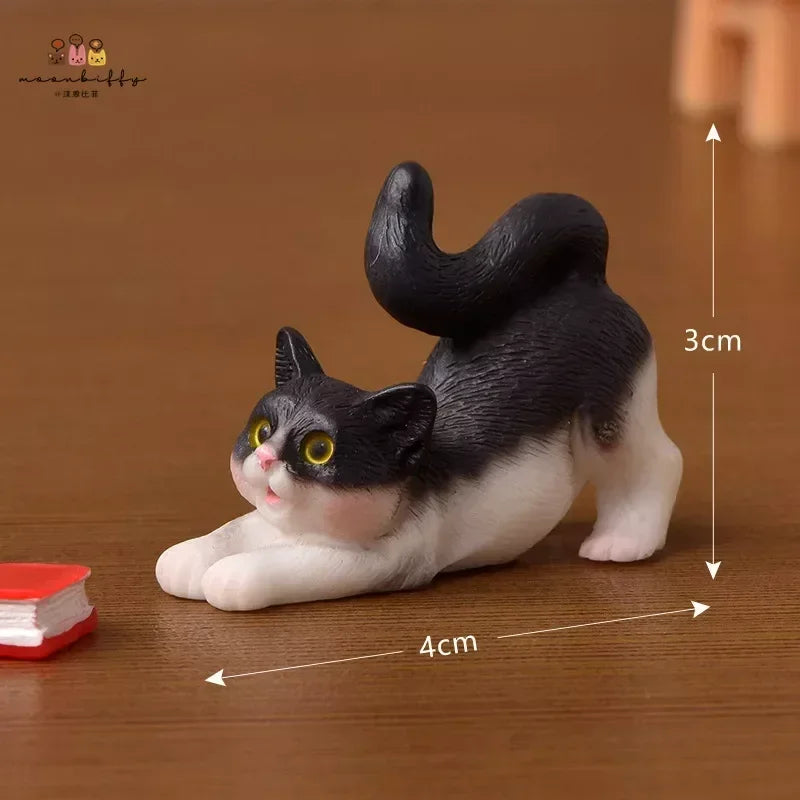 Resin Cat Ornaments – Miniature Kitten Figurines for Fairy Garden, Dollhouse, and DIY Home Decor