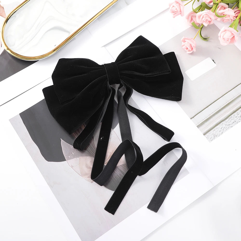 Velvet Bow Hair Clips – Elegant Barrettes for Women & Girls, Fashion Ribbon Hair Accessories