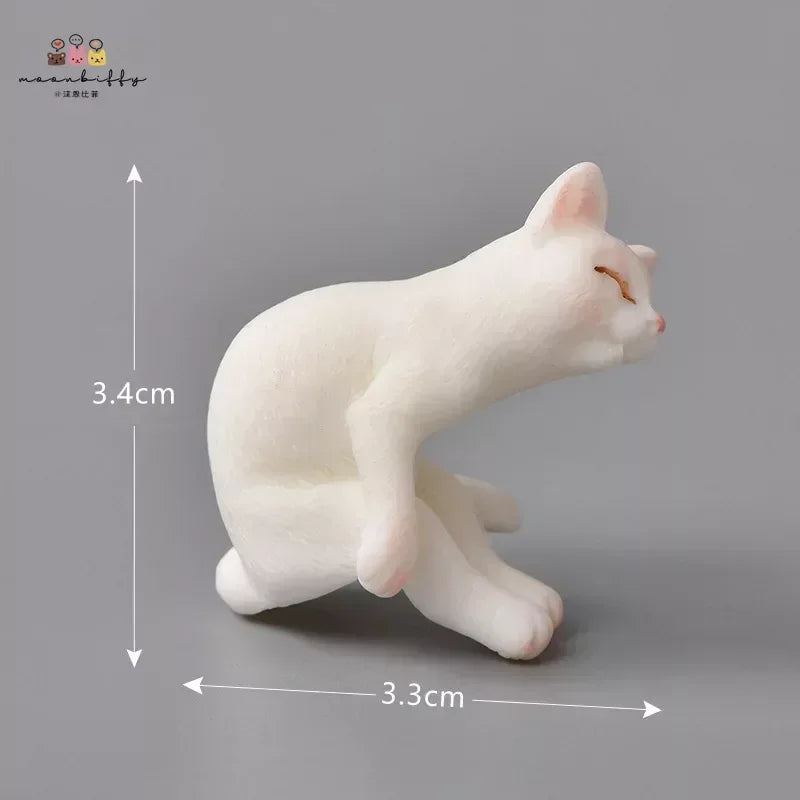 Resin Cat Ornaments – Miniature Kitten Figurines for Fairy Garden, Dollhouse, and DIY Home Decor