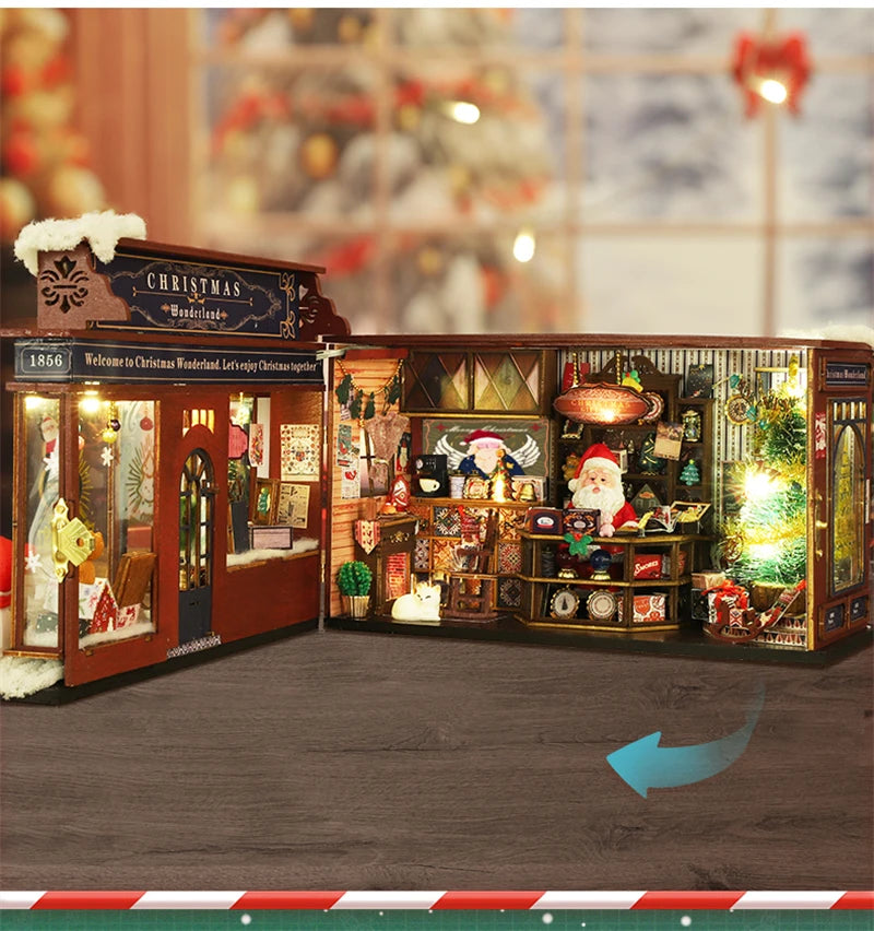 Kit de maison de poupée miniature de Noël au pays des merveilles