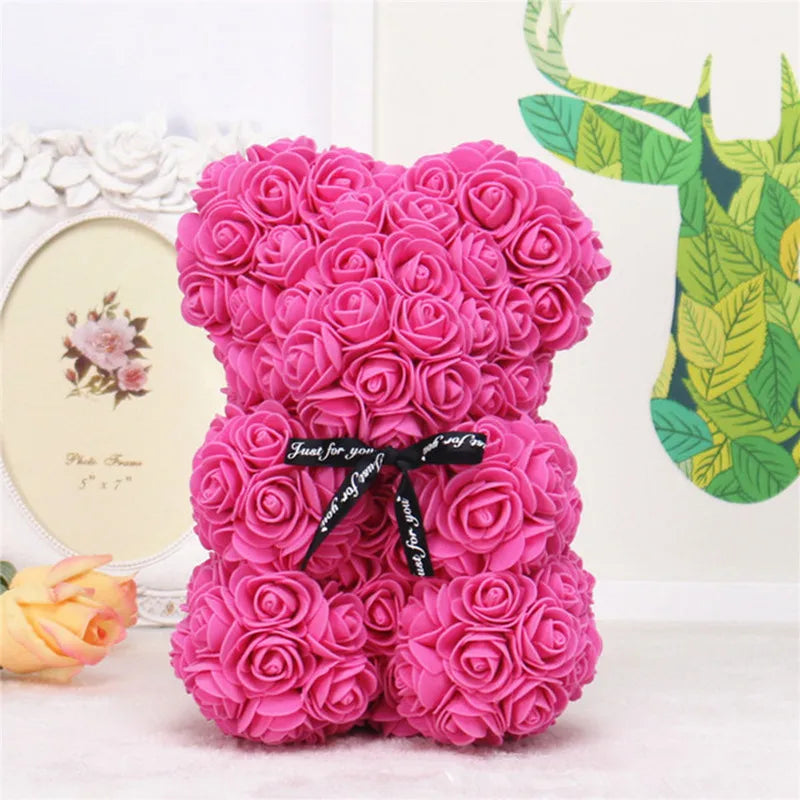 Artificial Foam Rose Bear – Romantic Gift for Valentine’s Day, Mother’s Day, Weddings, and Anniversaries