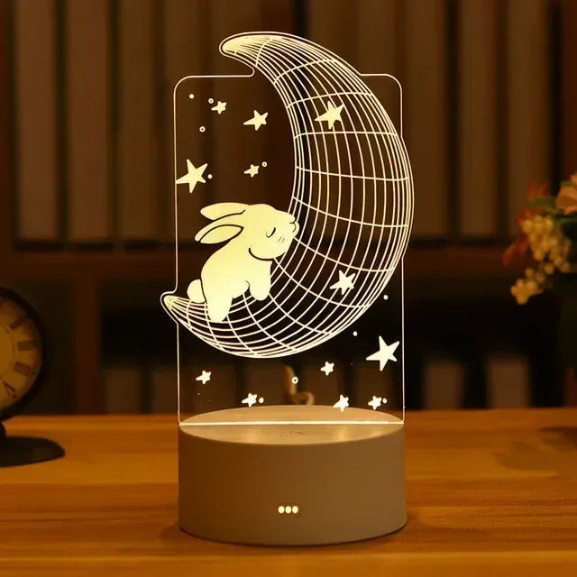 Romantic Love 3D Acrylic LED Lamp – Night Light for Home, Parties, and Valentine’s Day Decor