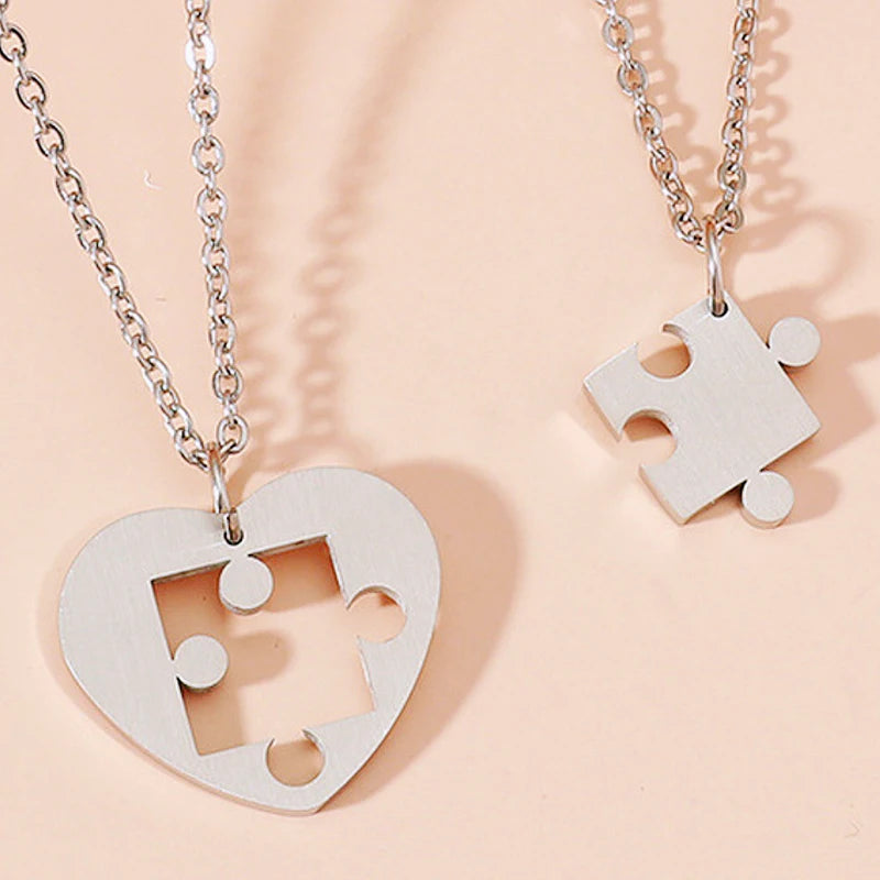 Magnetic Heart Electrocardiogram Pendant Necklace – Stainless Steel Couple Necklace Valentine's Day Gift