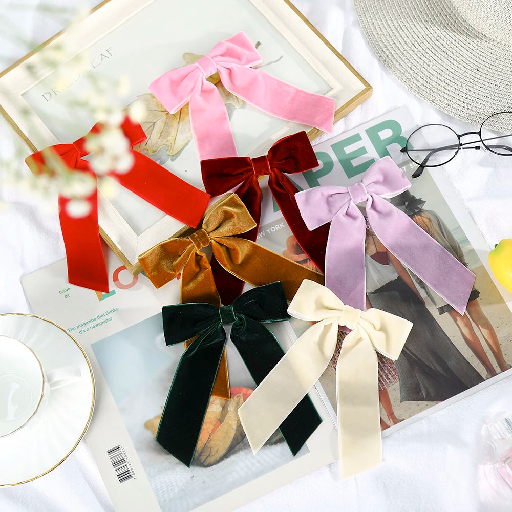 Velvet Bow Hair Clips – Elegant Barrettes for Women & Girls, Fashion Ribbon Hair Accessories