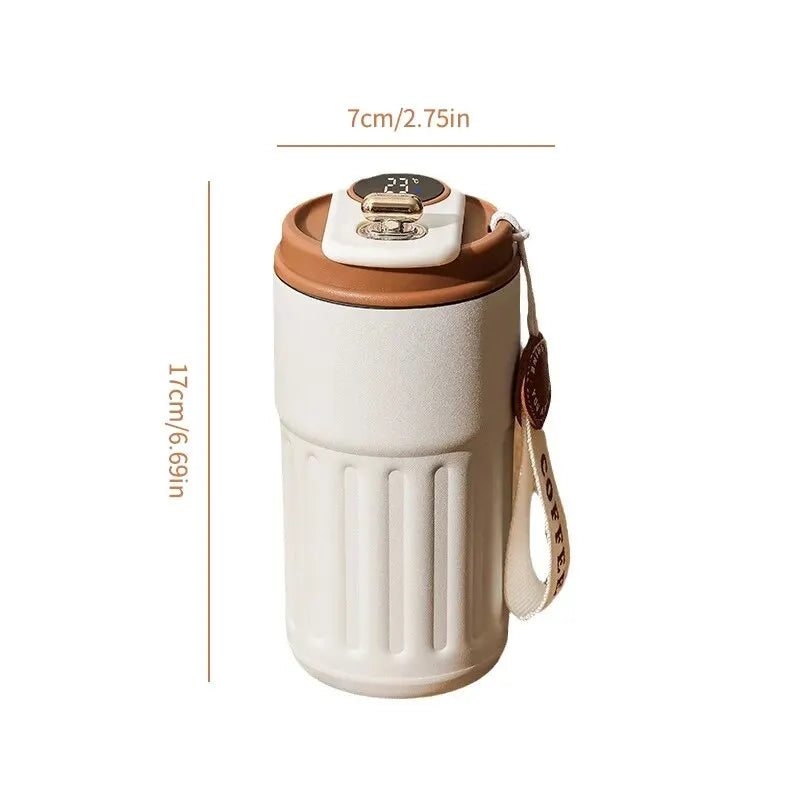 Smart Display Temperature Thermos Bottle - 450ml 316 Stainless Steel Vacuum Insulated Thermal Mug for Office, Travel, & Outdoor Use