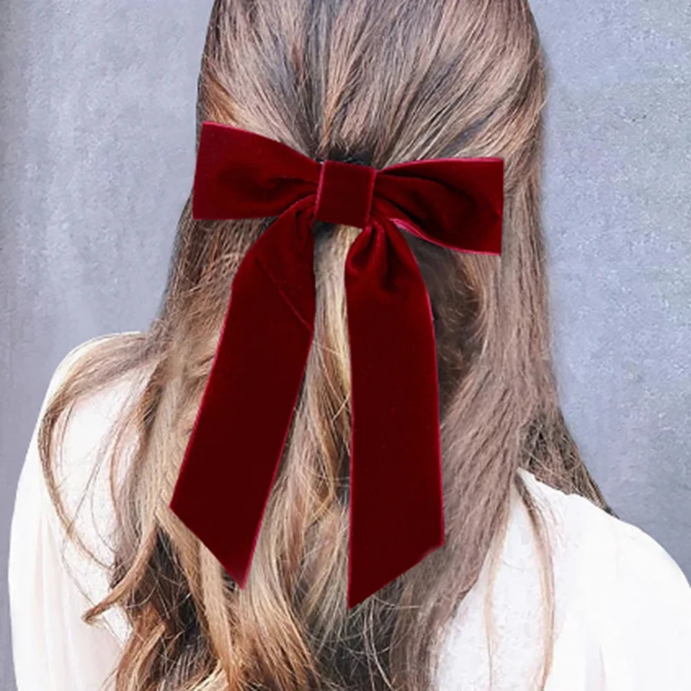 Velvet Bow Hair Clips – Elegant Barrettes for Women & Girls, Fashion Ribbon Hair Accessories