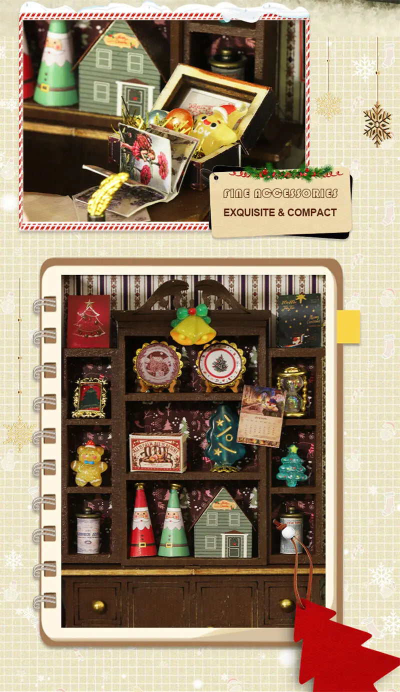 Kit de maison de poupée miniature de Noël au pays des merveilles