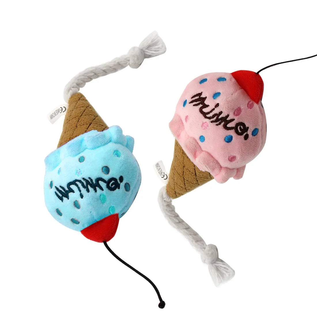 Plush Squeaky Dog Toys – Soft Chew-Resistant Ice Cream, Fries, and Hamburger Toys for Dogs