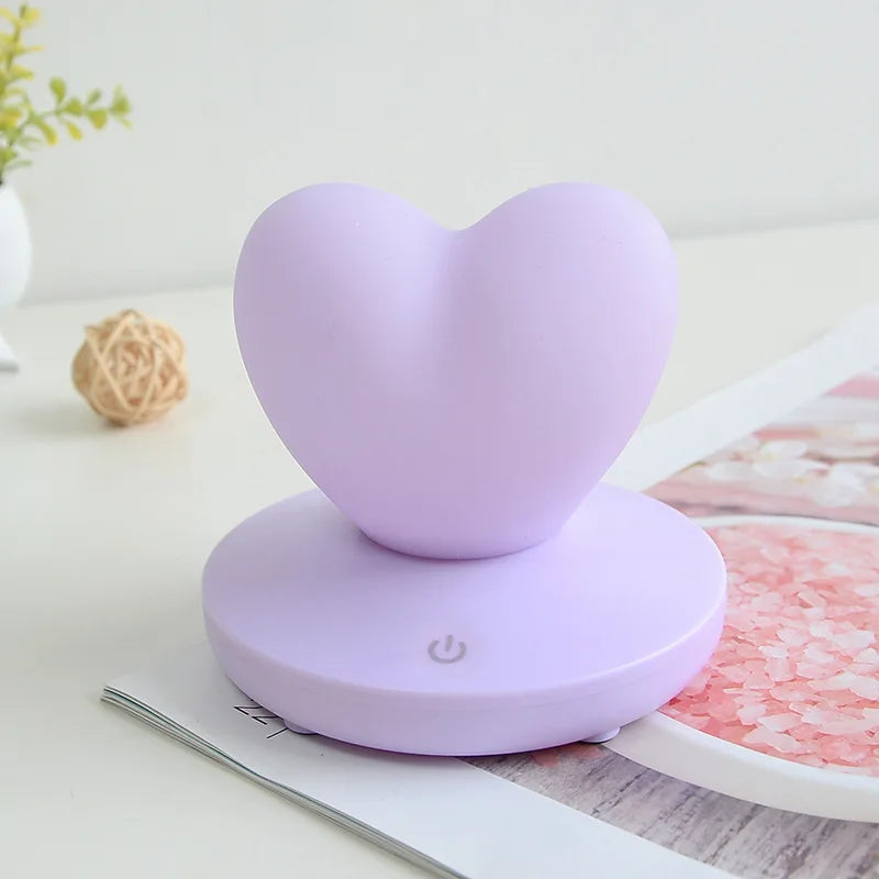 USB Rechargeable Romantic Love Heart LED Night Light – Touch Control Table Lamp for Valentine’s Day, Anniversary, and Home Decor