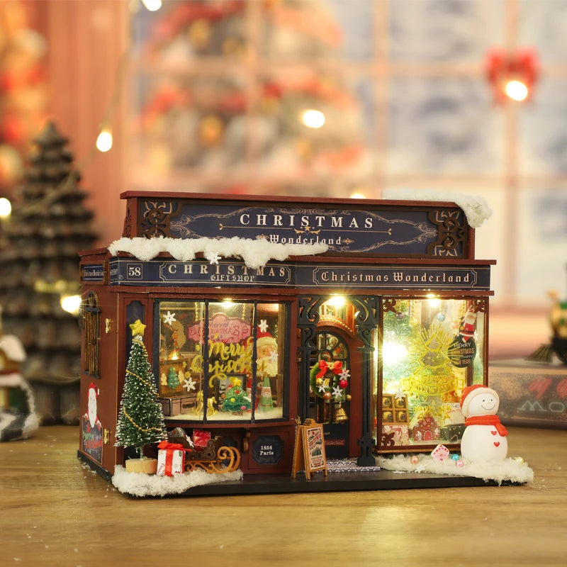 Kit de maison de poupée miniature de Noël au pays des merveilles