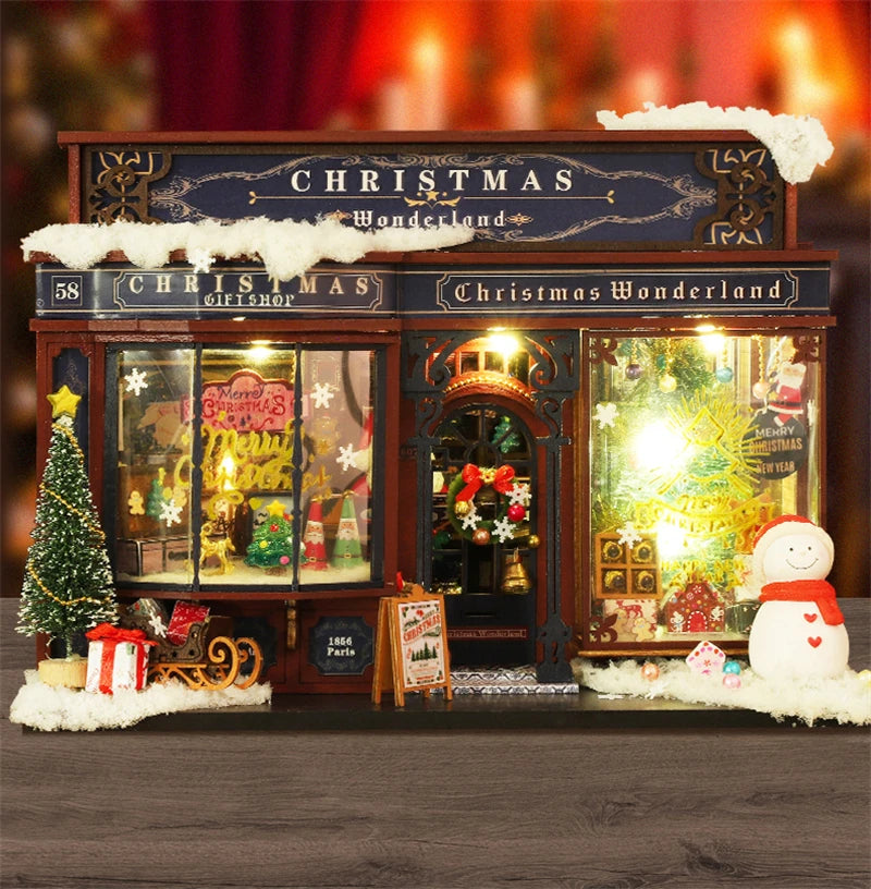 Kit de maison de poupée miniature de Noël au pays des merveilles