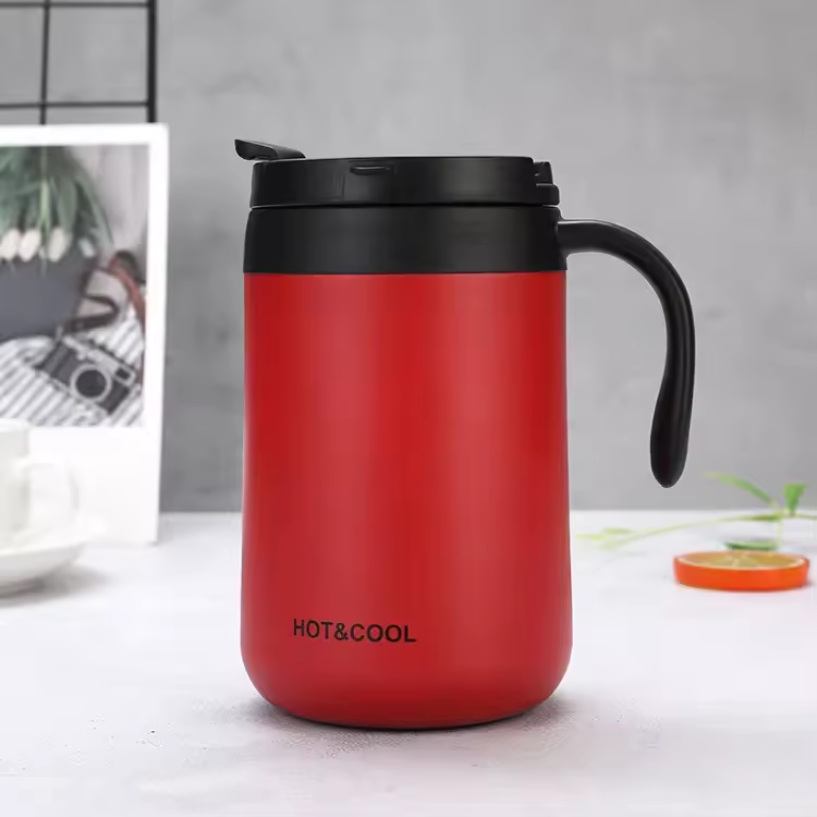 350ml/500ml Stainless Steel Insulated Coffee Mug with Handle - Double Wall Thermos Tumbler for Hot & Cold Drinks, Matte Finish
