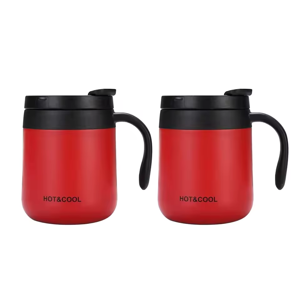 350ml/500ml Stainless Steel Insulated Coffee Mug with Handle - Double Wall Thermos Tumbler for Hot & Cold Drinks, Matte Finish