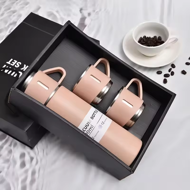 Stainless Steel Thermos Gift Set - Stylish Vacuum Flask & Coffee Cup for Office, Business, Travel, and Gifts