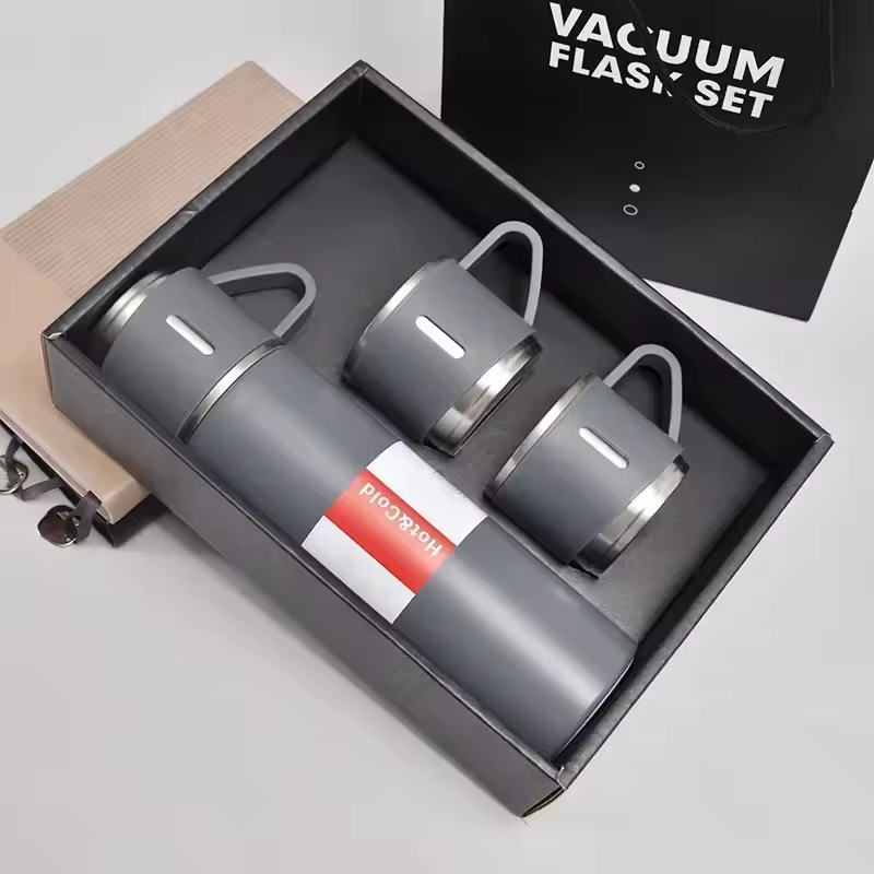 Stainless Steel Thermos Gift Set - Stylish Vacuum Flask & Coffee Cup for Office, Business, Travel, and Gifts