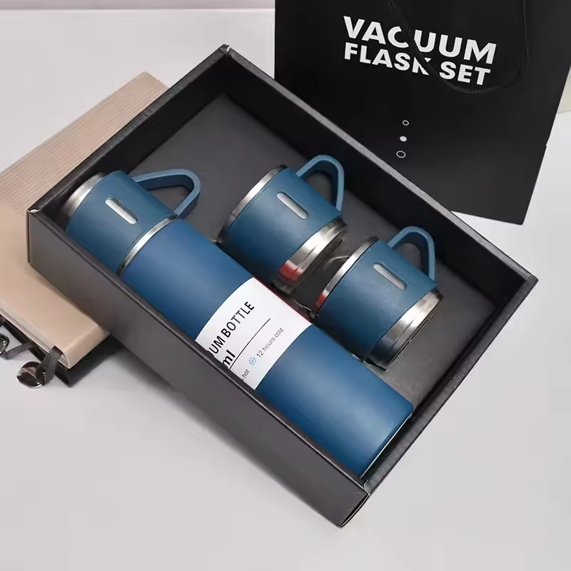 Stainless Steel Thermos Gift Set - Stylish Vacuum Flask & Coffee Cup for Office, Business, Travel, and Gifts