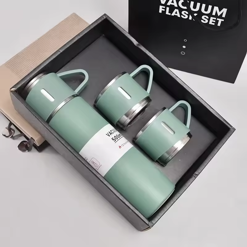 Stainless Steel Thermos Gift Set - Stylish Vacuum Flask & Coffee Cup for Office, Business, Travel, and Gifts