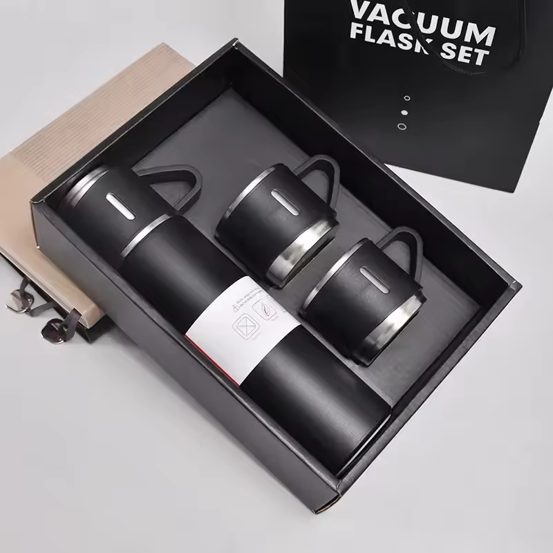 Stainless Steel Thermos Gift Set - Stylish Vacuum Flask & Coffee Cup for Office, Business, Travel, and Gifts