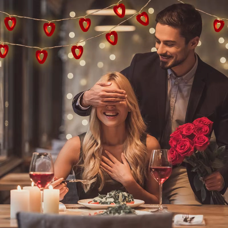 10 LED Love Heart String Lights Valentine's Day Decoration Garland Led Fairy Lights
