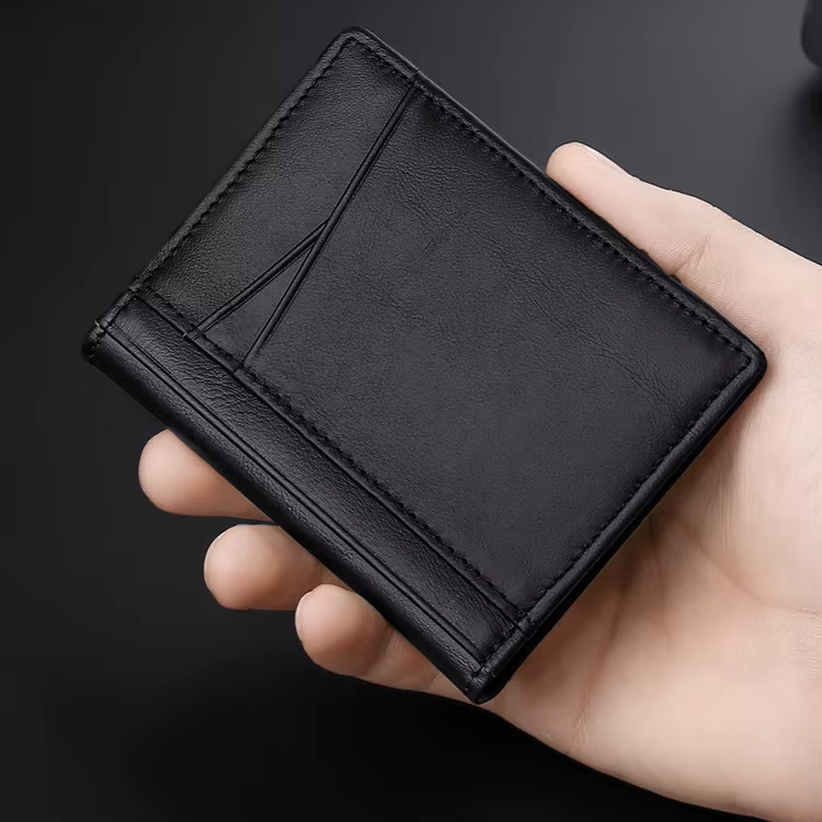 Super Slim Genuine Leather Credit Card Holder Wallet – Minimalist Small Card Organizer for Men