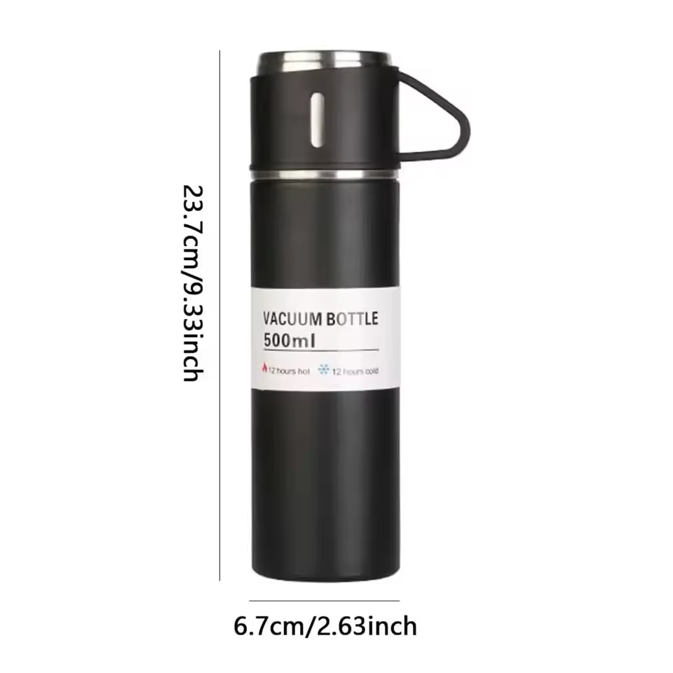 Stainless Steel Thermos Gift Set - Stylish Vacuum Flask & Coffee Cup for Office, Business, Travel, and Gifts