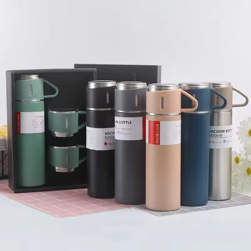 Stainless Steel Thermos Gift Set - Stylish Vacuum Flask & Coffee Cup for Office, Business, Travel, and Gifts