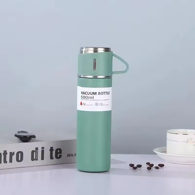 Stainless Steel Thermos Gift Set - Stylish Vacuum Flask & Coffee Cup for Office, Business, Travel, and Gifts