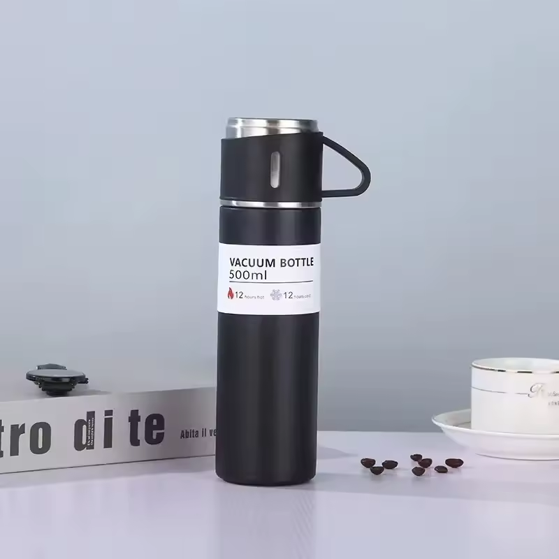 Stainless Steel Thermos Gift Set - Stylish Vacuum Flask & Coffee Cup for Office, Business, Travel, and Gifts