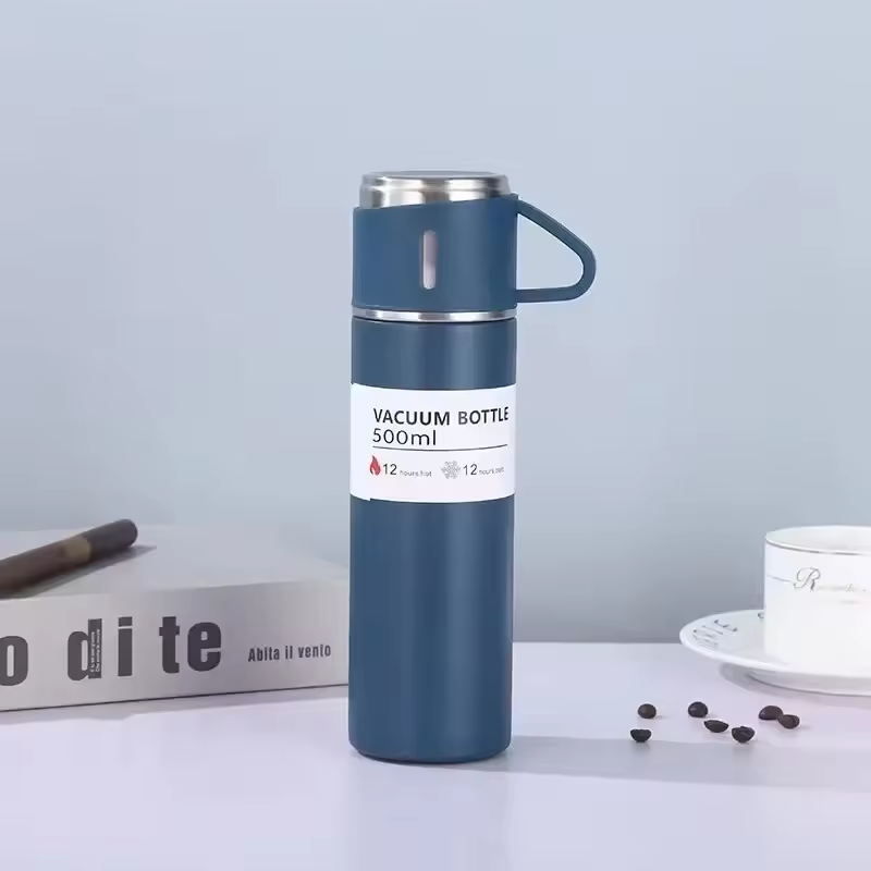 Stainless Steel Thermos Gift Set - Stylish Vacuum Flask & Coffee Cup for Office, Business, Travel, and Gifts