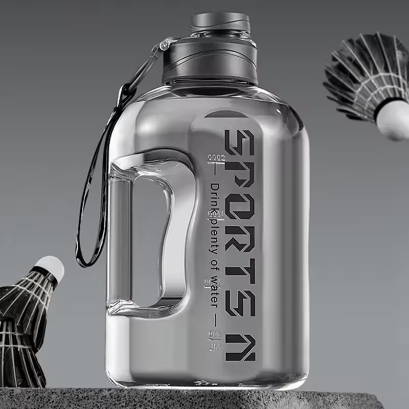 1.7L/2.7L Sports Water Bottle with Rope - Large Capacity Portable Fitness Water Kettle for Gym, Cycling, and Camping