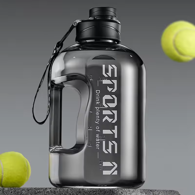 1.7L/2.7L Sports Water Bottle with Rope - Large Capacity Portable Fitness Water Kettle for Gym, Cycling, and Camping